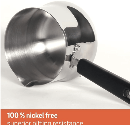 Meyer Nickel Free Stainless Steel Mini Pot | Milk Pan | Tea Pan Stainless Steel | Milk Pan Induction Base | Chai Pan | Small Saucepan | Milk Boiling Vessel | Saucepan with Handle, 10cm, Grey - Image 2